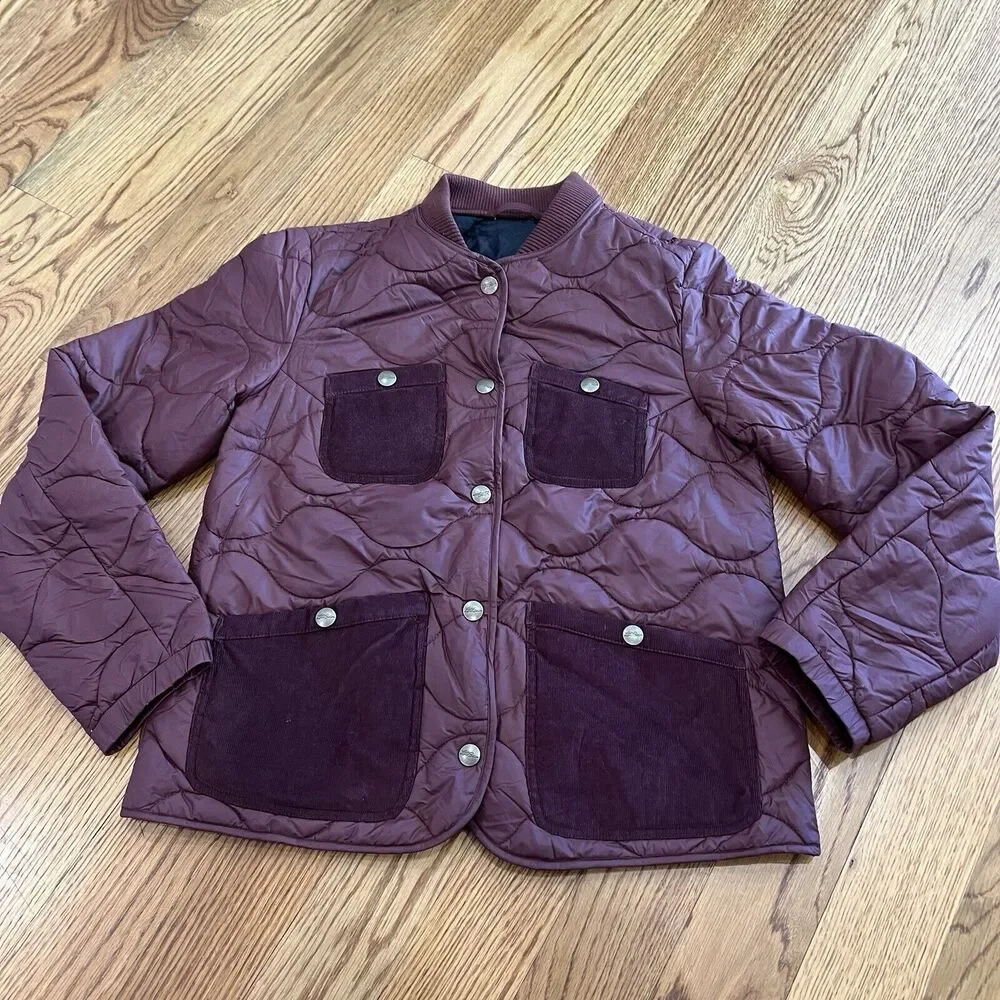 Women’s LL Bean Signature Stowaway Jacket Primaloft w/ Corduroy Pockets Sz Small